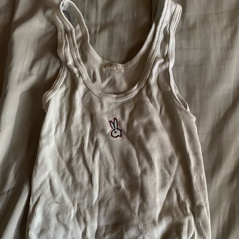cute white bunny print top